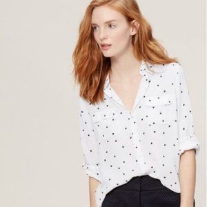 LOFT Ivory Star Print Blouse